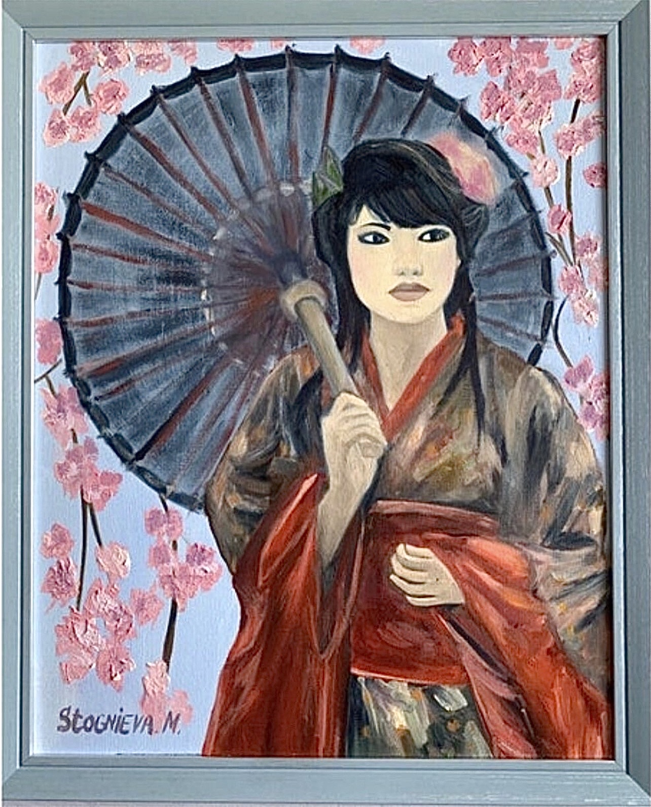 Japanese Girl in a Cherry Garden by Marina Stognieva